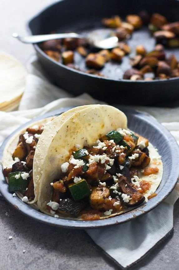 Zucchini and Mushroom Tacos with Hatch Pepper Salsa 4