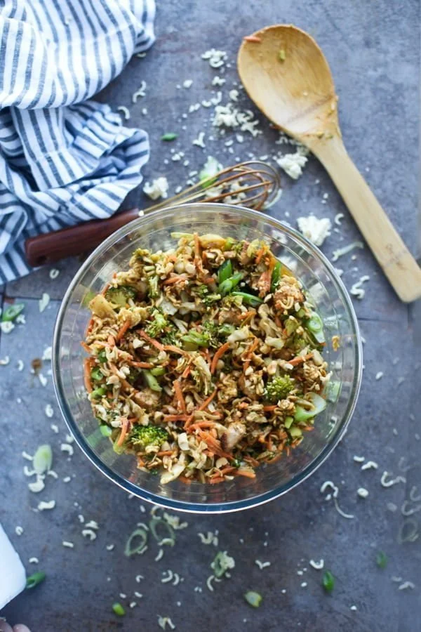 Broccoli Ramen Salad with Peanut Sauce