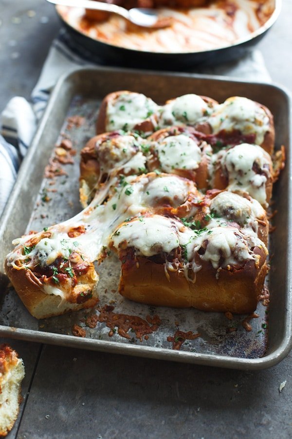 Cheesy Garlic Bread and Meatball Rolls