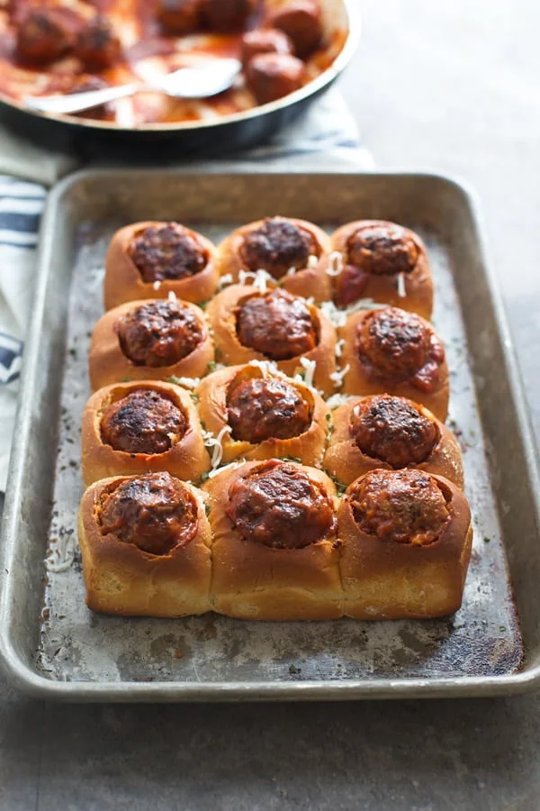 Cheesy Garlic Bread and Meatball Rolls