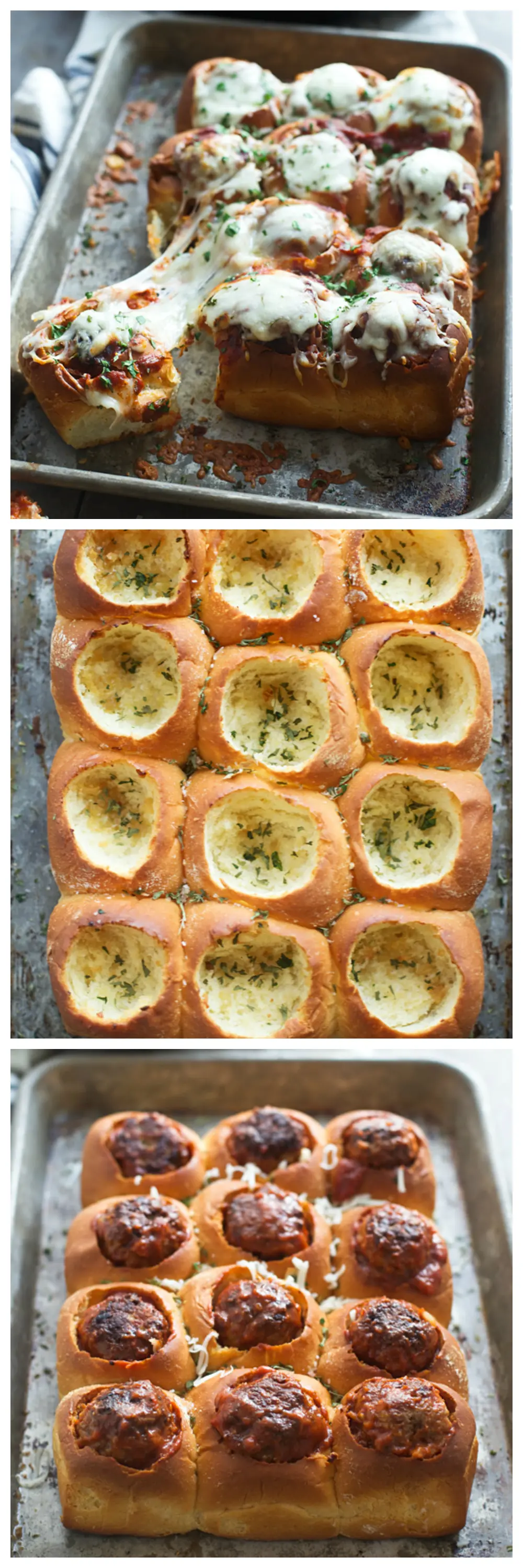 Cheesy Garlic Bread and Meatball Rolls