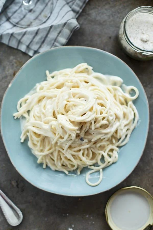 Fresh Spaghetti with Triple Truffle Cream Sauce