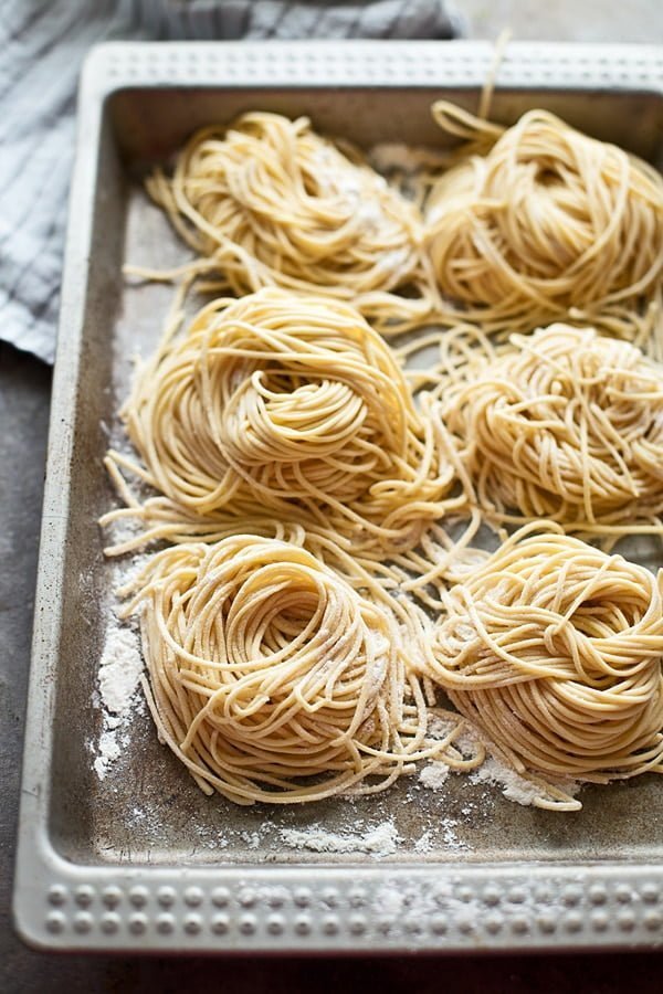 Fresh spaghetti pasta