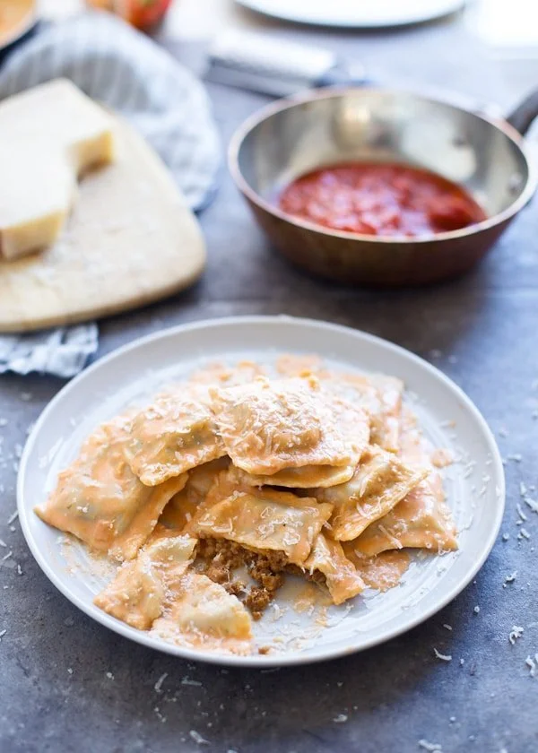 Homemade Bolognese Ravioli