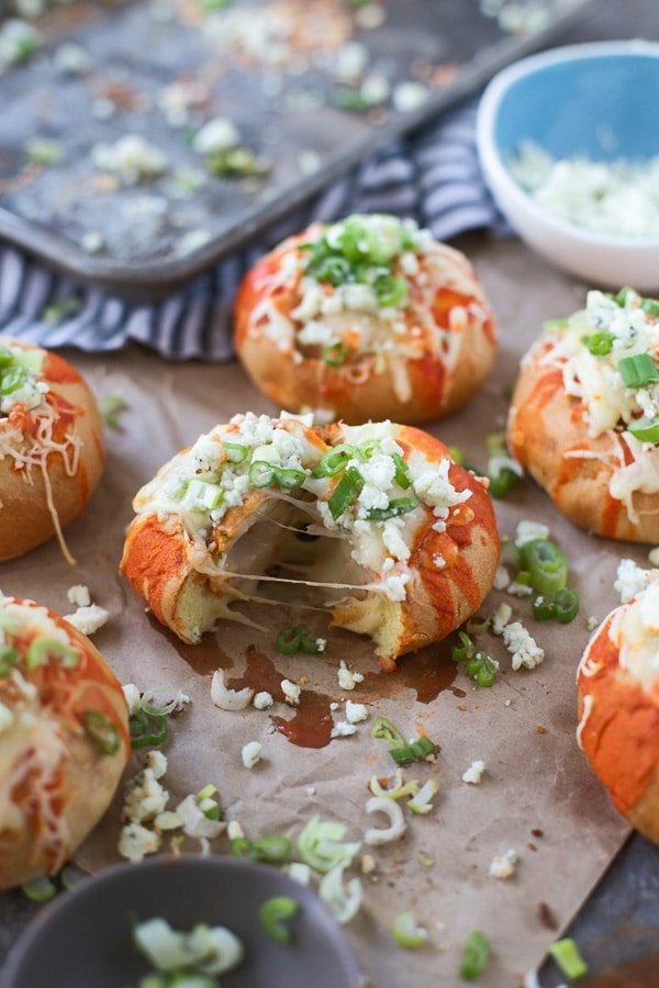 Mozzarella-Stuffed Buffalo Chicken Sliders