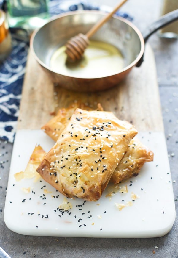 Phyllo-Wrapped Feta with Honey and Sesame Seeds