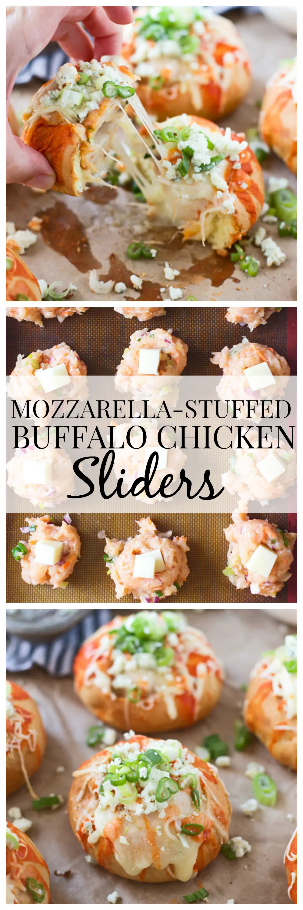 Mozzarella-Stuffed Buffalo Chicken Sliders