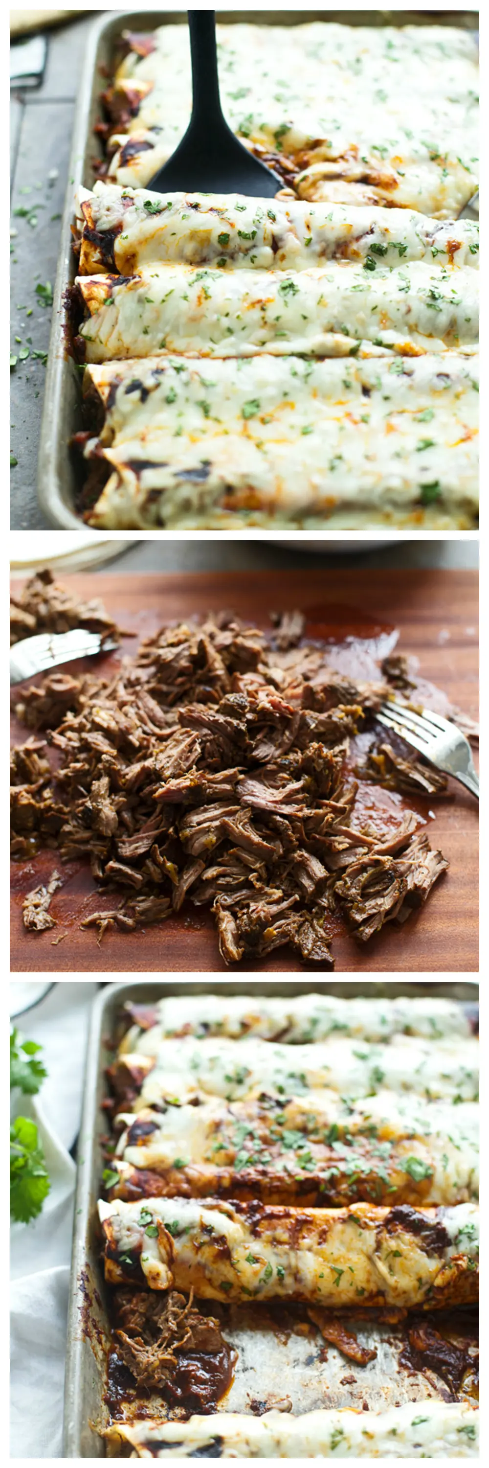 Shredded Beef Enchiladas with Ancho Chile Sauce