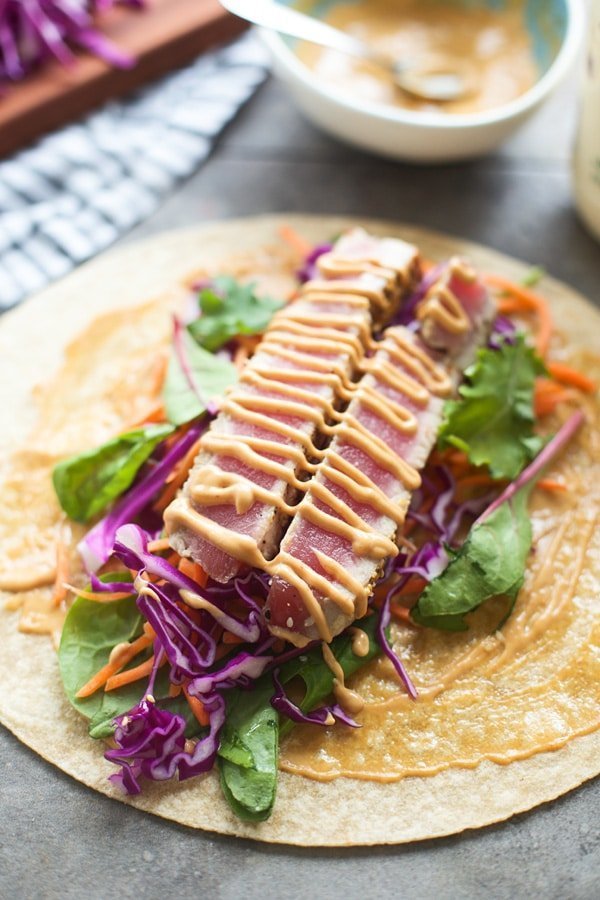 Spicy Sesame Ahi Tuna Wraps