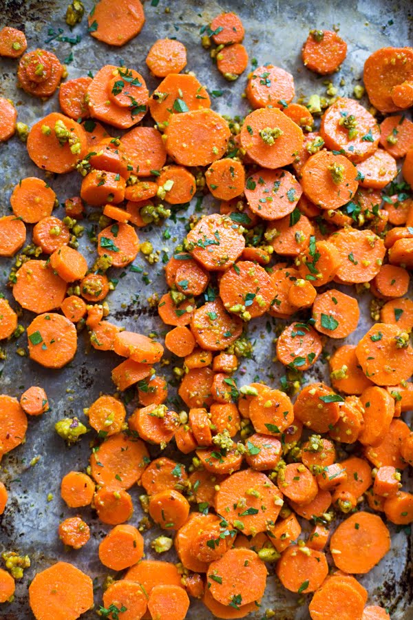 Roasted Carrots with Pistachio Orange Butter