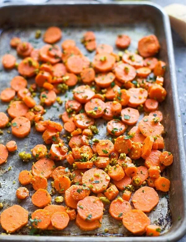 Roasted Carrots with Pistachio Orange Butter
