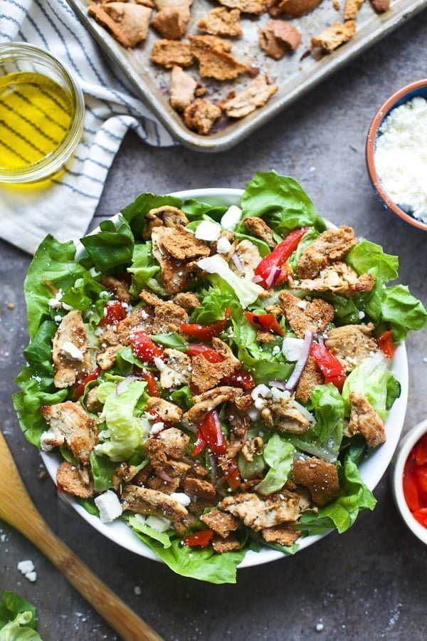 Chicken Gyro Salad With Crispy Pita Cooking For Keeps,Red Snapper Shot