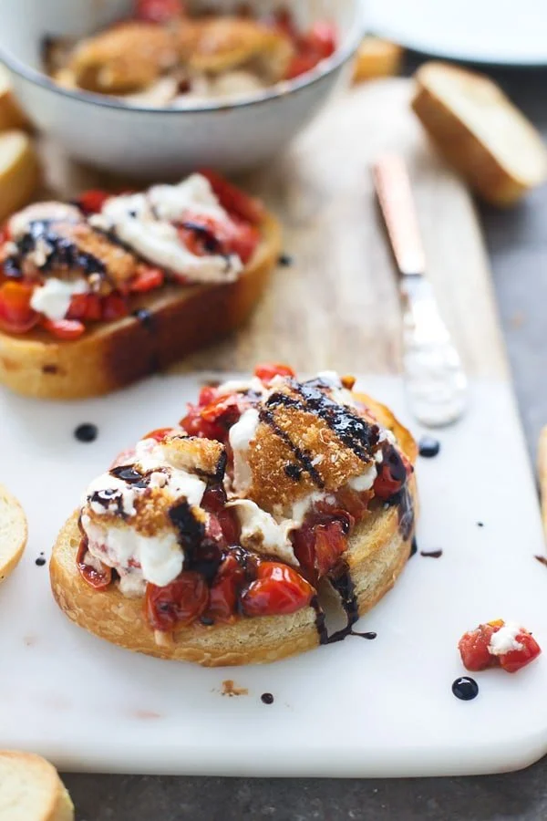 Fried Burrata with Cherry Tomato Sauce