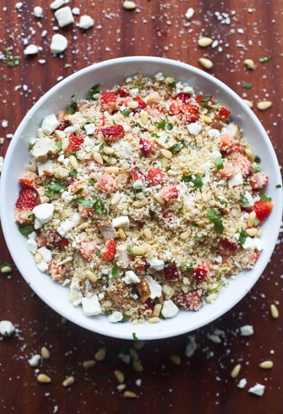 Strawberry, Feta and Chicken Couscous Salad Cooking for Keeps