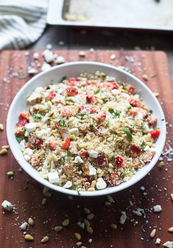 Strawberry, Feta and Chicken Couscous Salad Cooking for Keeps