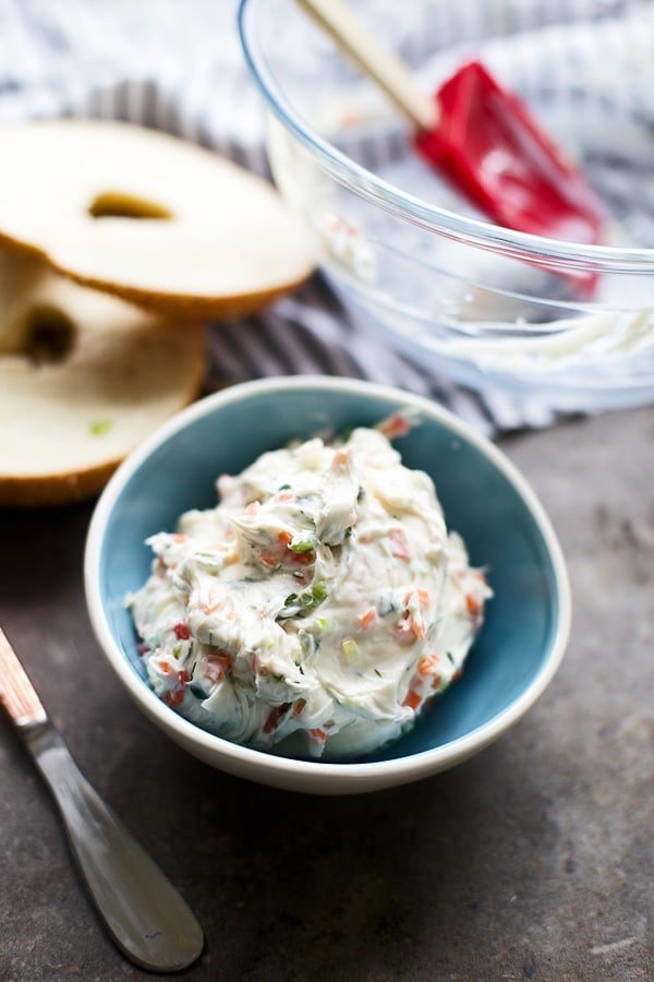 Homemade Veggie Cream Cheese (Completely from Scratch!)