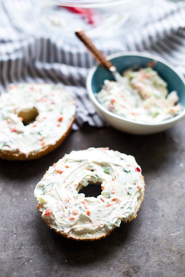 Homemade Veggie Cream Cheese (Completely from Scratch!)