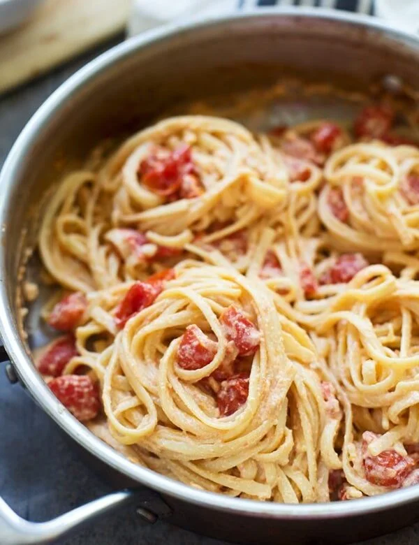 Five Ingredient Cherry Tomato & Ricotta Linguini