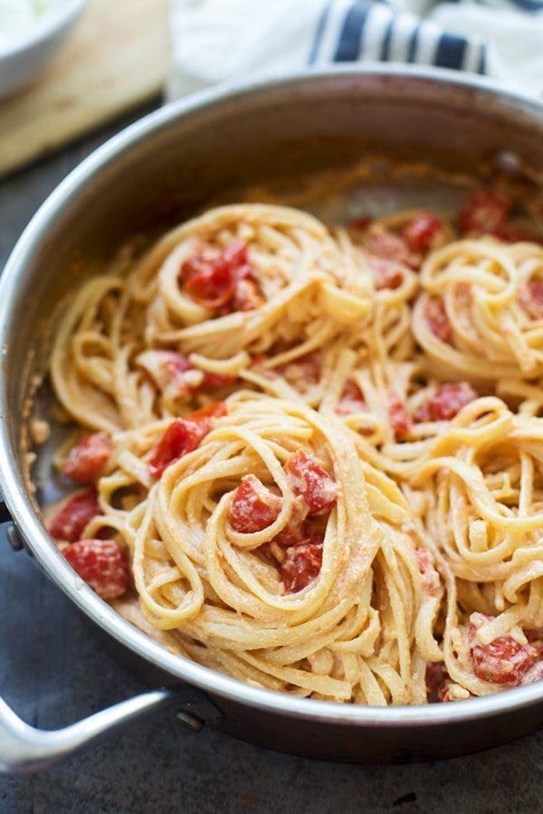 Five Ingredient Cherry Tomato &amp; Ricotta Linguini