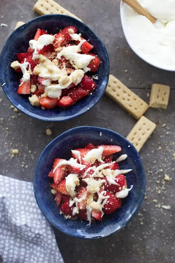  Strawberries with Almond Mascarpone Cream and Shortbread