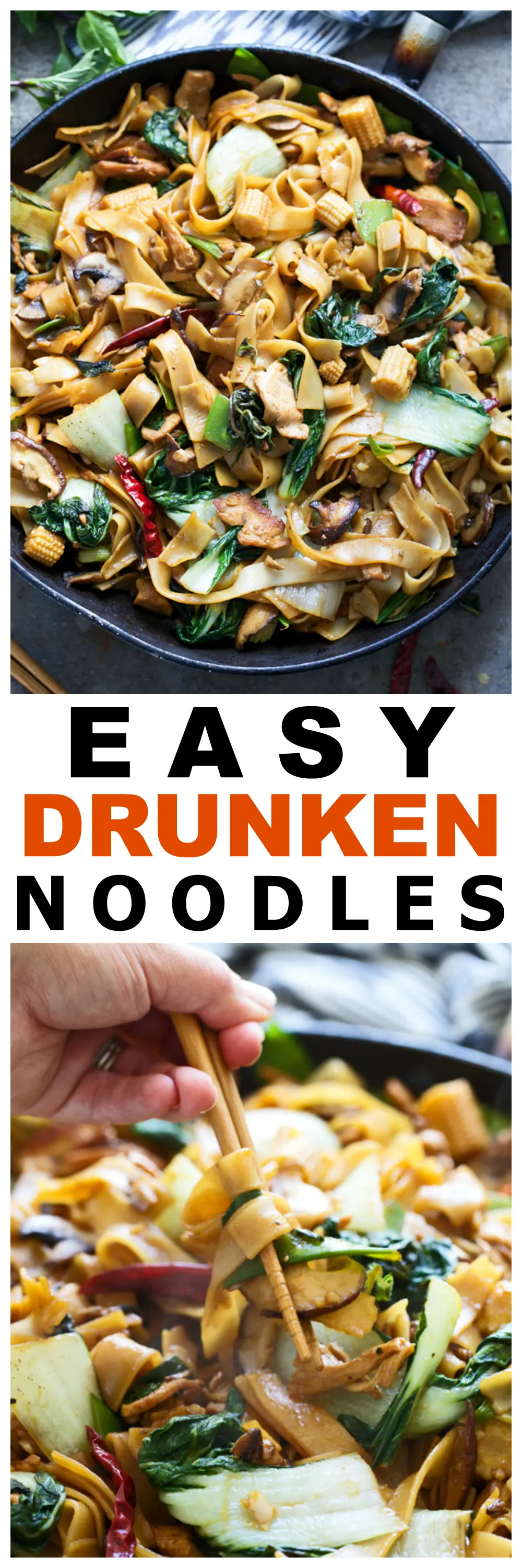 Easy Drunken Noodles (Pad Kee Mao) - Less than 45 minutes to authentic Thai noodles! 