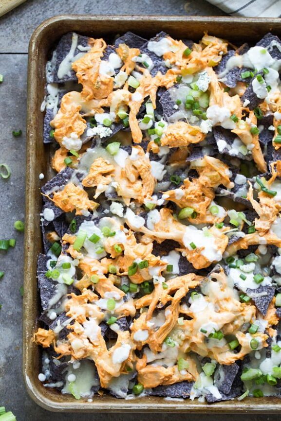 Buffalo Chicken Nachos Cooking for Keeps
