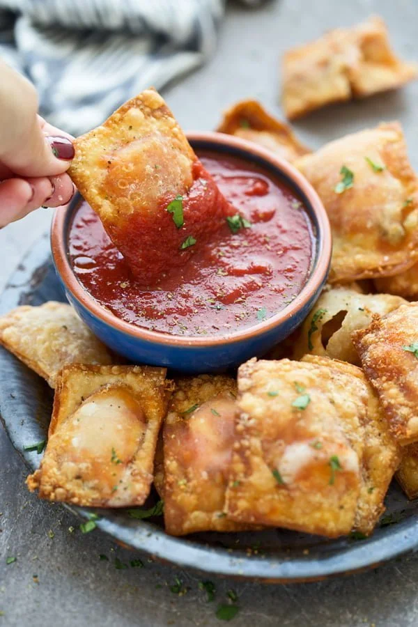 Pepperoni and mozzarella pizza pockets