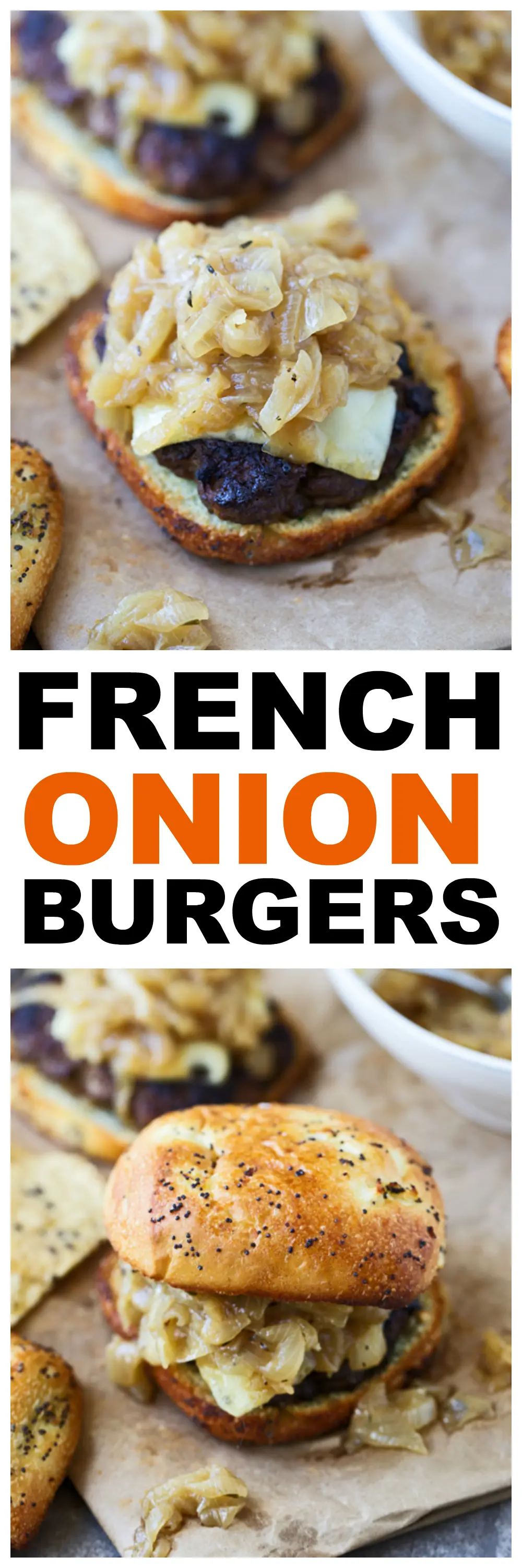 French Onion Cheeseburgers -- All of the flavors of French onion soup in burger form!