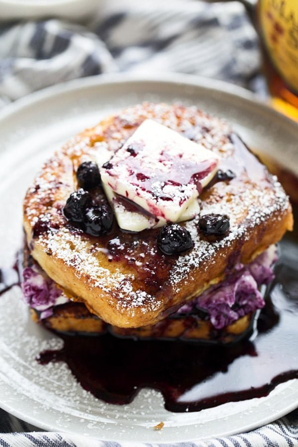 Blueberry Cream Cheese Stuffed French Toast