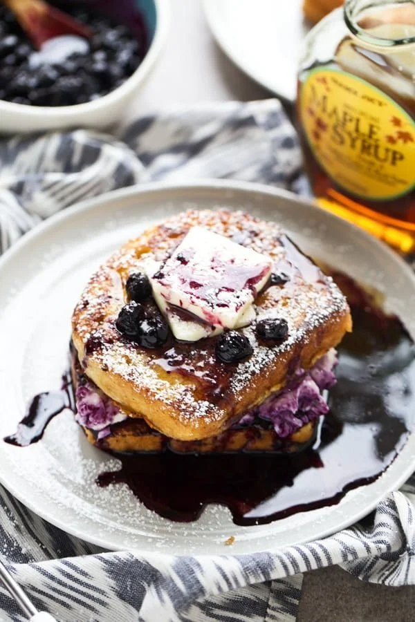 Blueberry Cream Cheese Stuffed French Toast