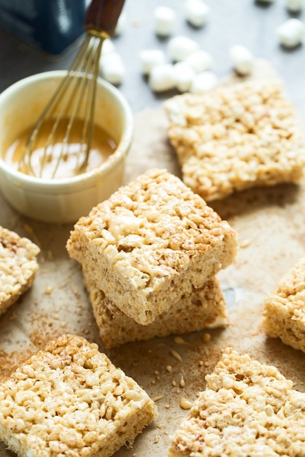 Brown Butter and White Chocolate Rice Krispie Treats