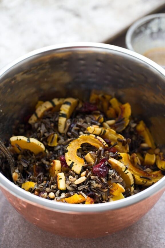 Wild Rice & Delicata Squash with Brown Butter Vinaigrette Cooking for