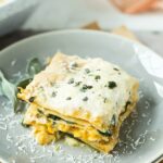 Butternut Squash & Spinach Lasagna: Creamy layers of brown butter béchamel, creamy squash, nutty parmesan cheese and tender pasta!