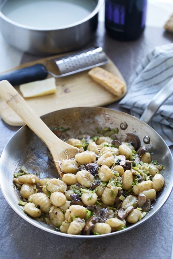 Mushroom & Brussels Sprout Gnocchi with Brown Butter Sauce
