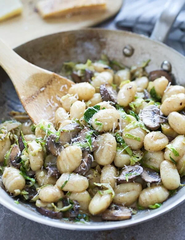 Mushroom & Brussels Sprout Gnocchi with Brown Butter Sauce