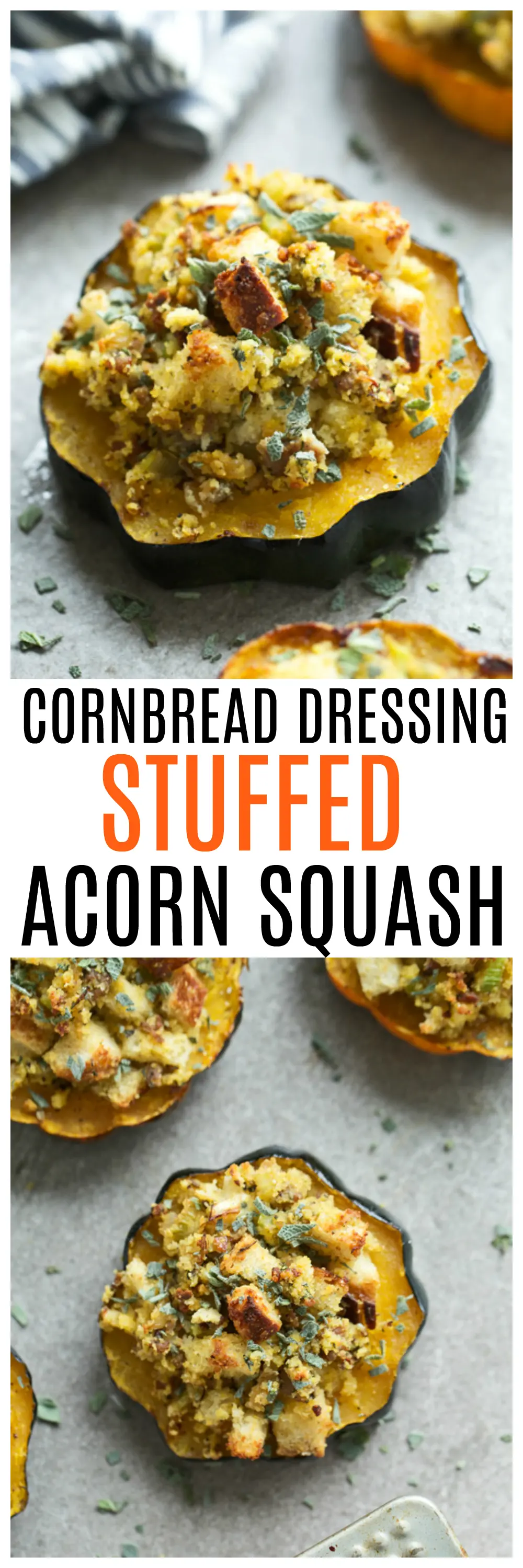 Cornbread Dressing Stuffed Acorn Squash