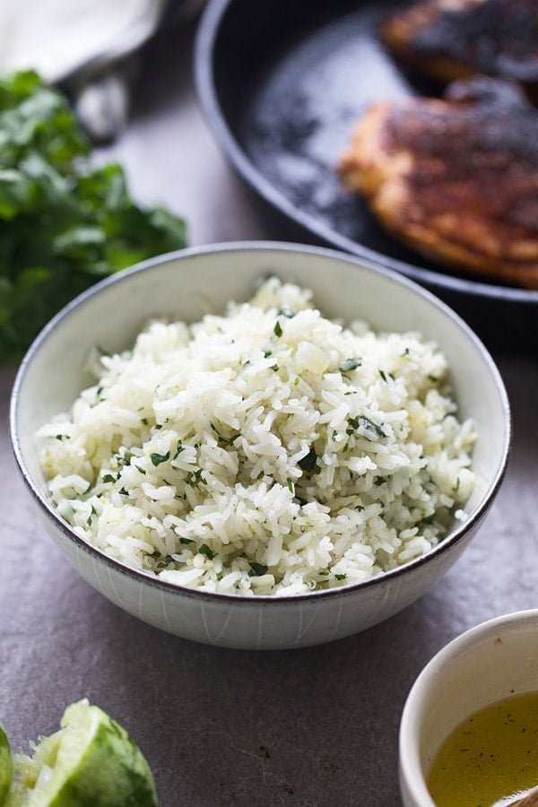 Chile and Lime Crusted Chicken with Garlicky Cilantro Rice