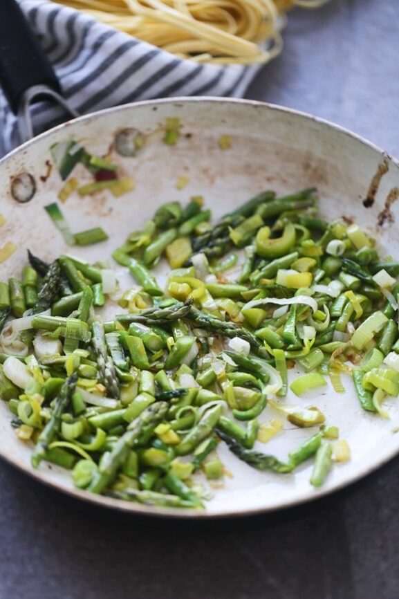 Spring Carbonara with Prosciutto Cooking for Keeps