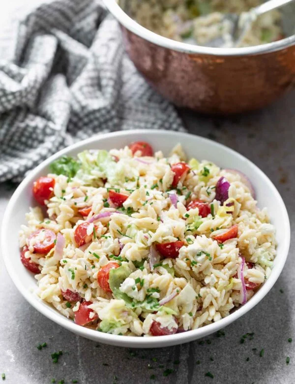 Feta Caesar Pasta Salad