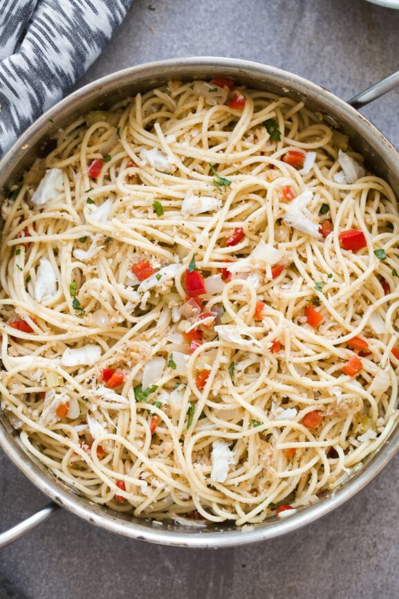 Crab Cake Spaghetti Cooking for Keeps