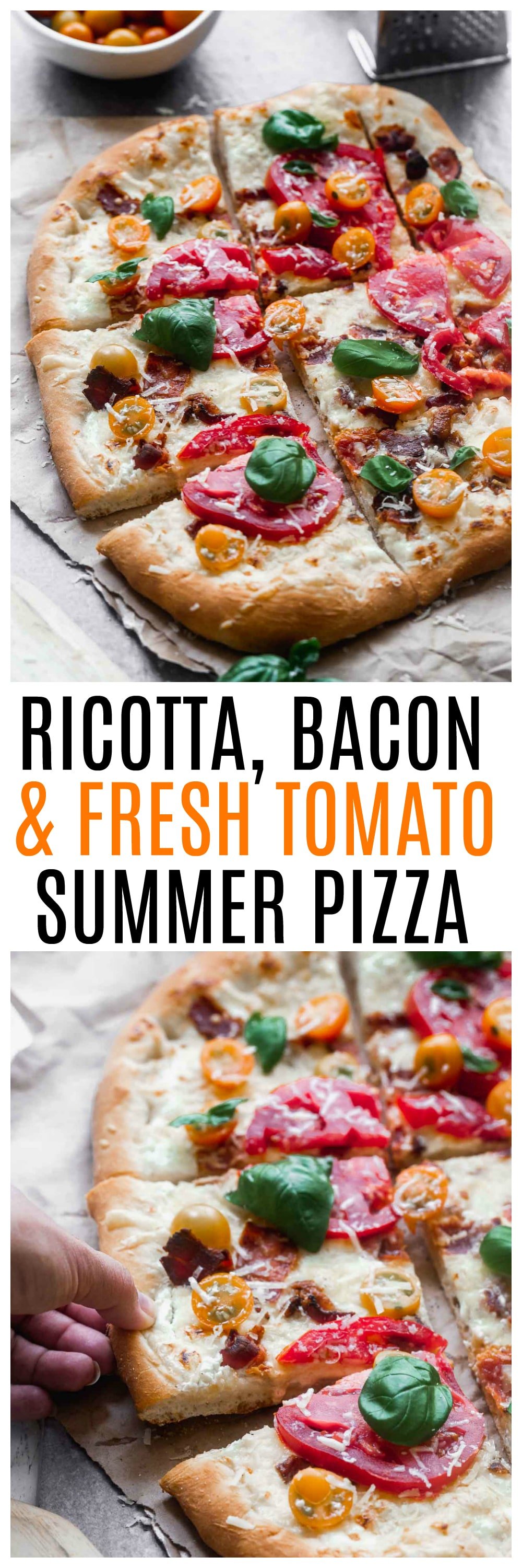 Ricotta, Bacon and Tomato Pizza