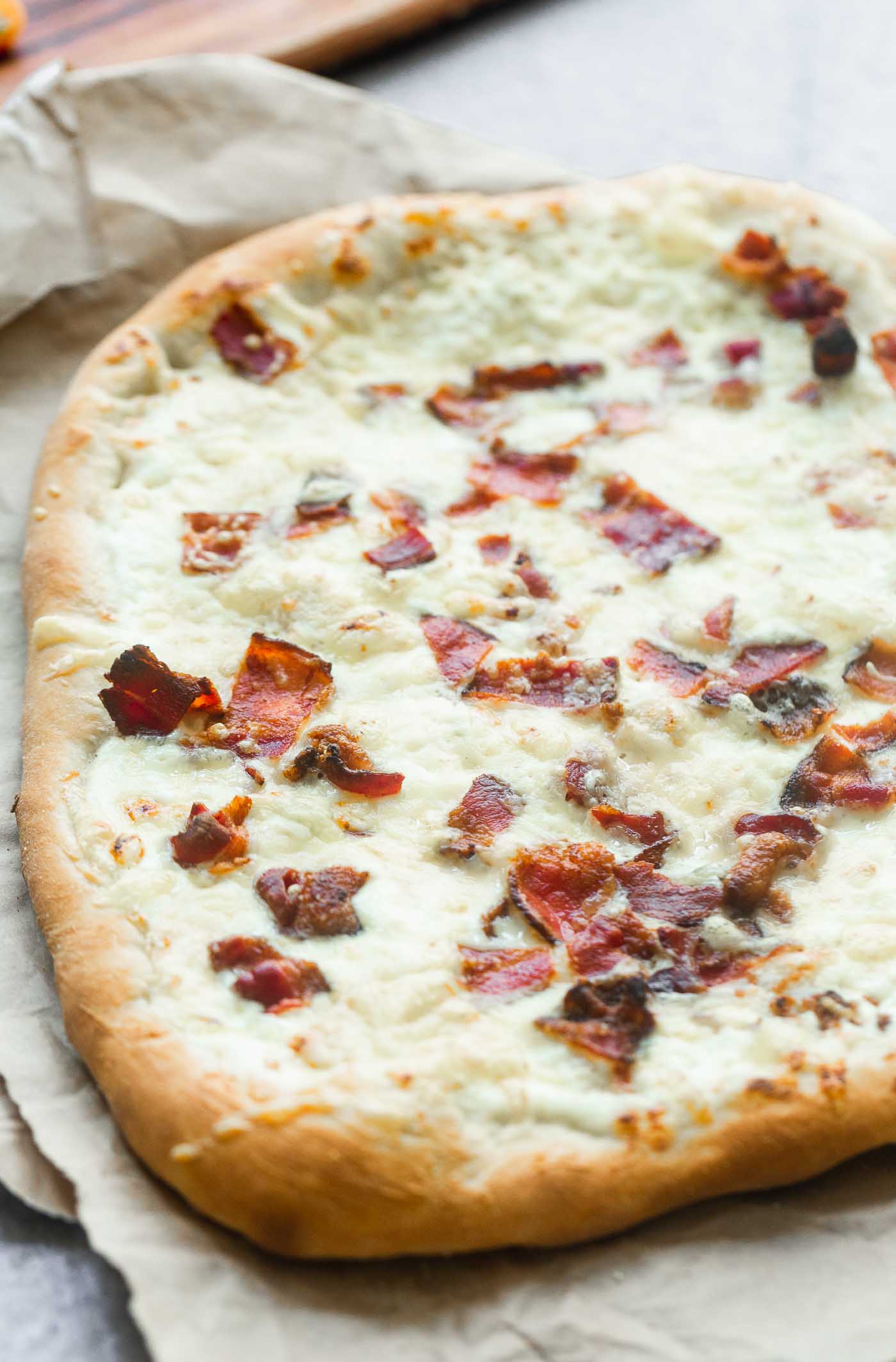 Ricotta, Bacon and Tomato Pizza