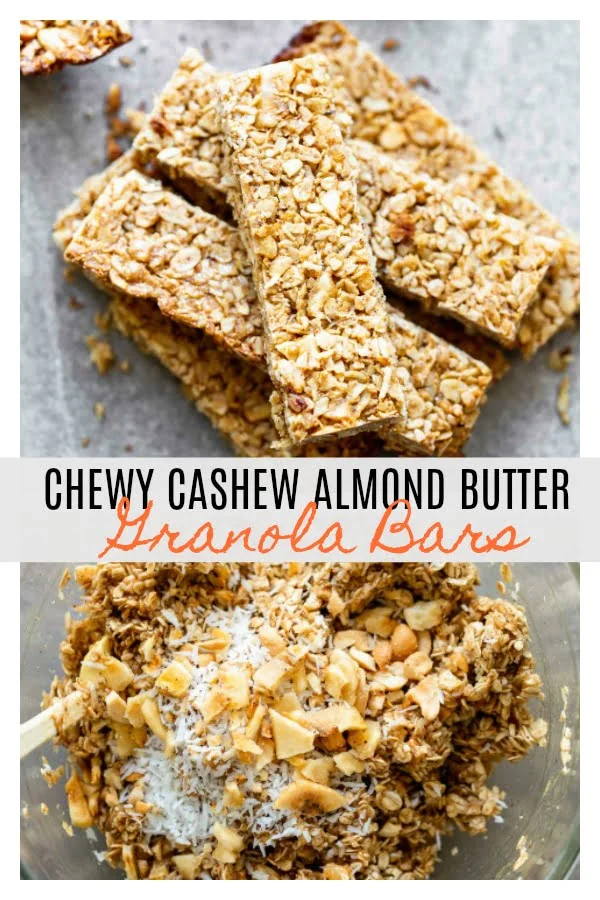 Chewy Cashew Almond Butter Granola Bars