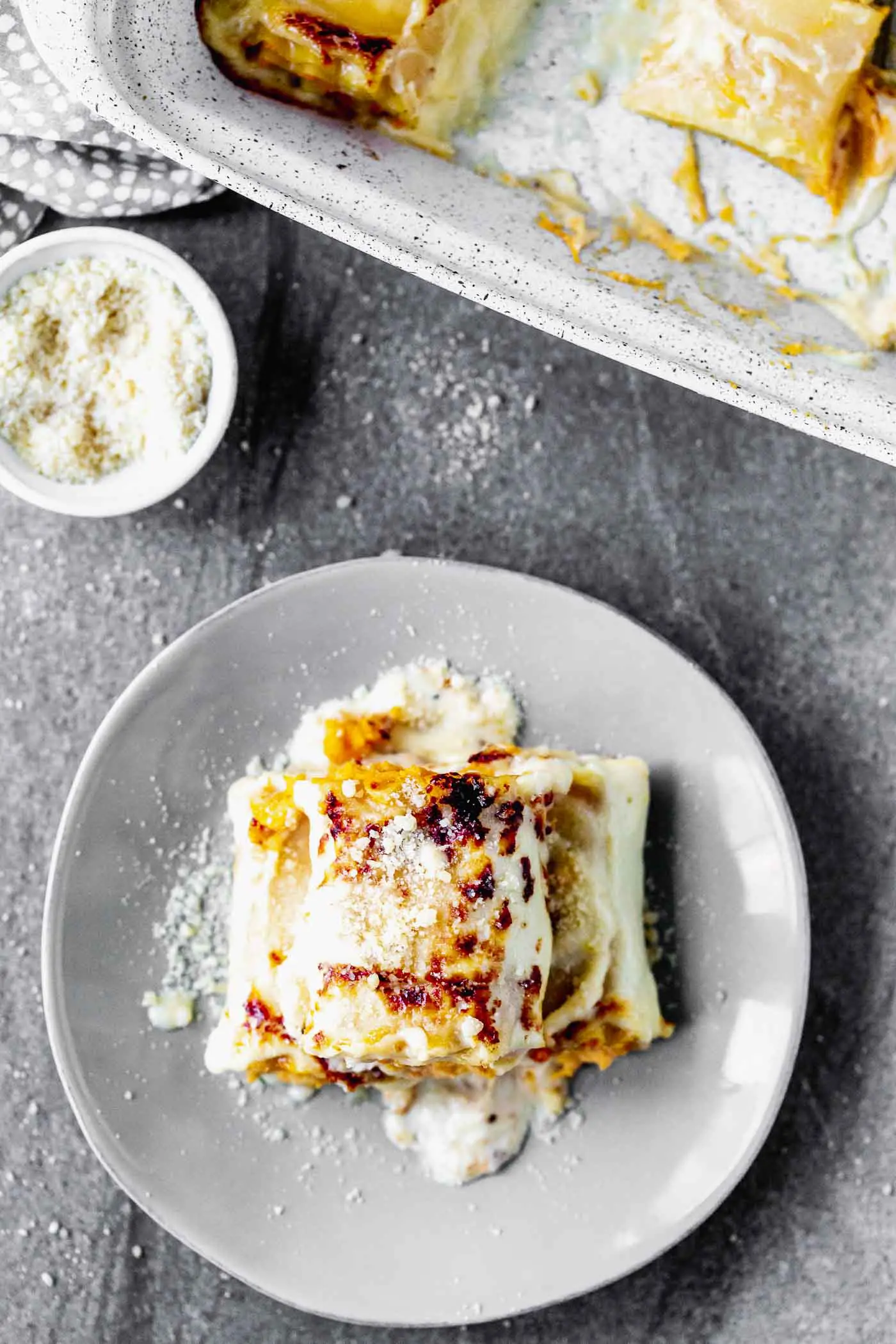 Butternut Squash Lasagna Rolls are cozy, rich and oh-so delicious. With only six ingredients, they're a cinch to throw together, and sure to impress a crowd.