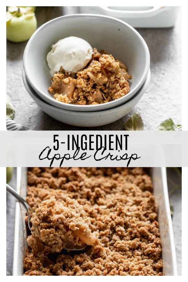 5-Ingredient Apple Crisp: All you need is five ingredients for the tastiest, easiest apple dessert. Plus, it's gluten free!
