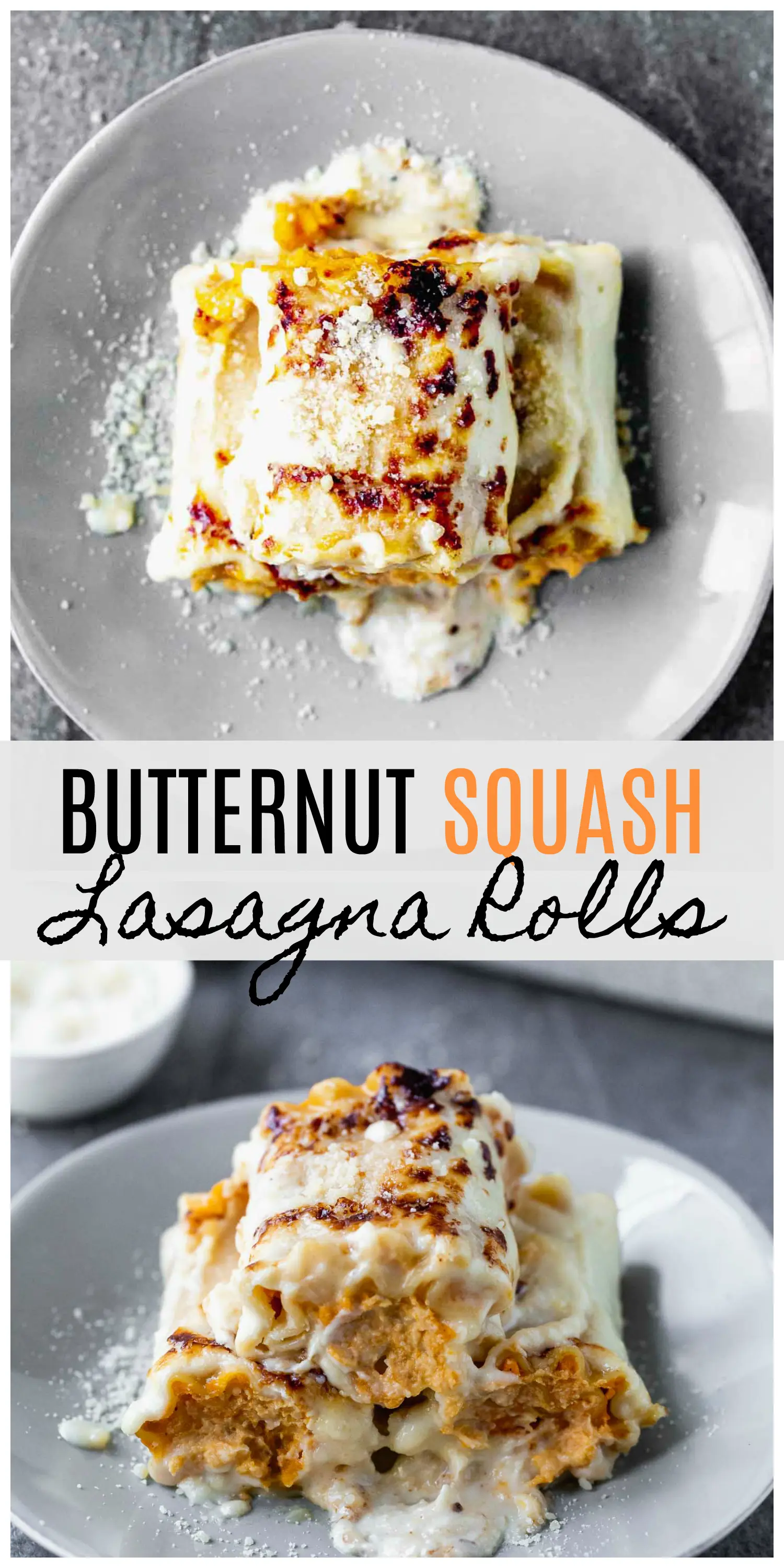Butternut Squash Lasagna Rolls are cozy, rich and oh-so delicious. With only six ingredients, they're a cinch to throw together!