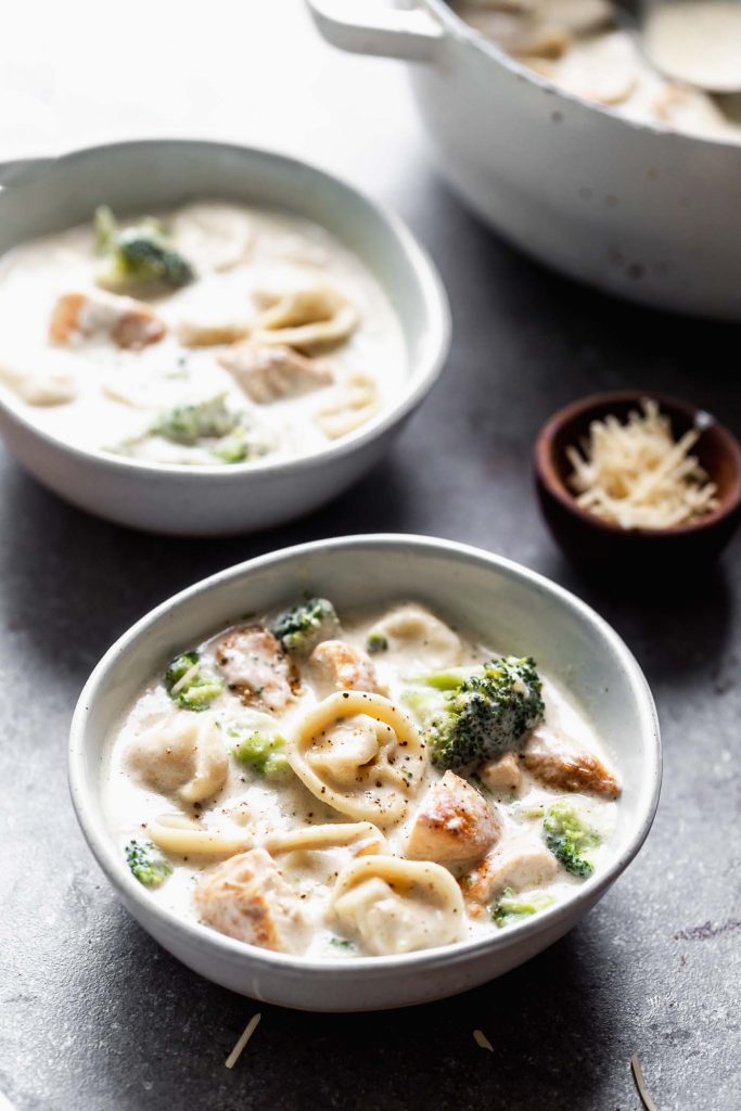 Creamy Chicken Tortellini Soup with Alfredo Cooking for Keeps