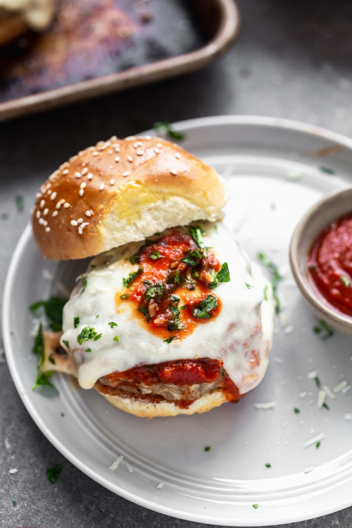 Turkey Meatball Burger Melts are basically a tender, moist, and FLAVORFUL meatball transformed into a burger. The 
