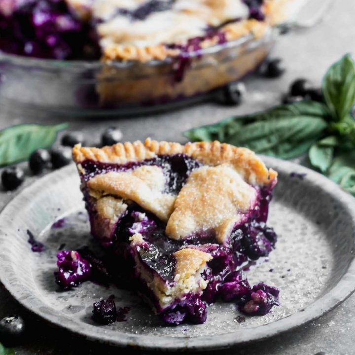 Easy Blueberry Pie with Basil and Goat Cheese
