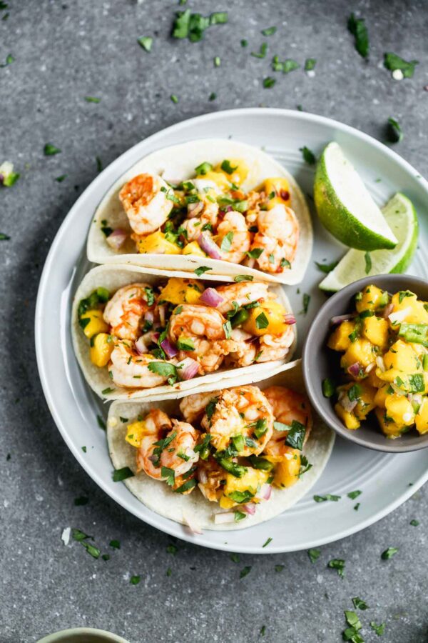 Easy Chipotle Shrimp Tacos with Mango Salsa Cooking for Keeps